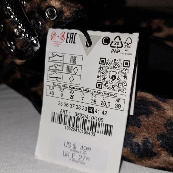 ZARA FABRIC ANIMAL PRINT BALLET FLATS with BUCKLE Rounded Toe Size 40 - Picture 9 of 12